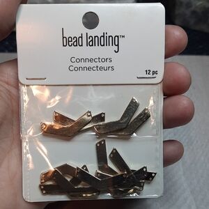 Bead Landing Gold Chevron Jewelry Connectors - 12 pc